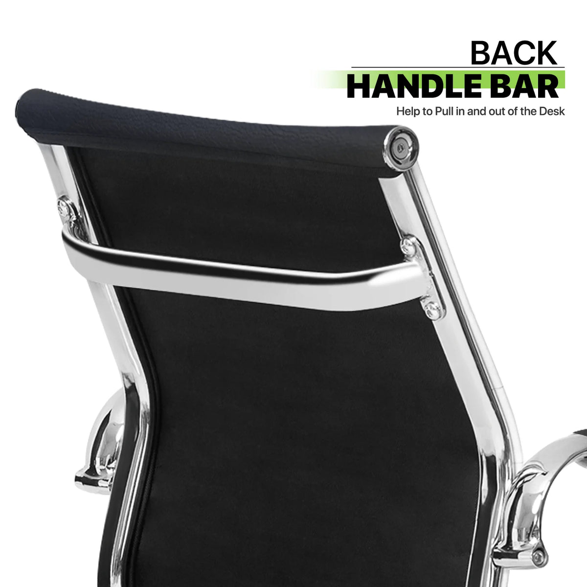 Black PU Leather Ergonomic Mid Back Office Chair L267