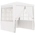White Party Tent with Side Walls 8.2'x8.2' F74536