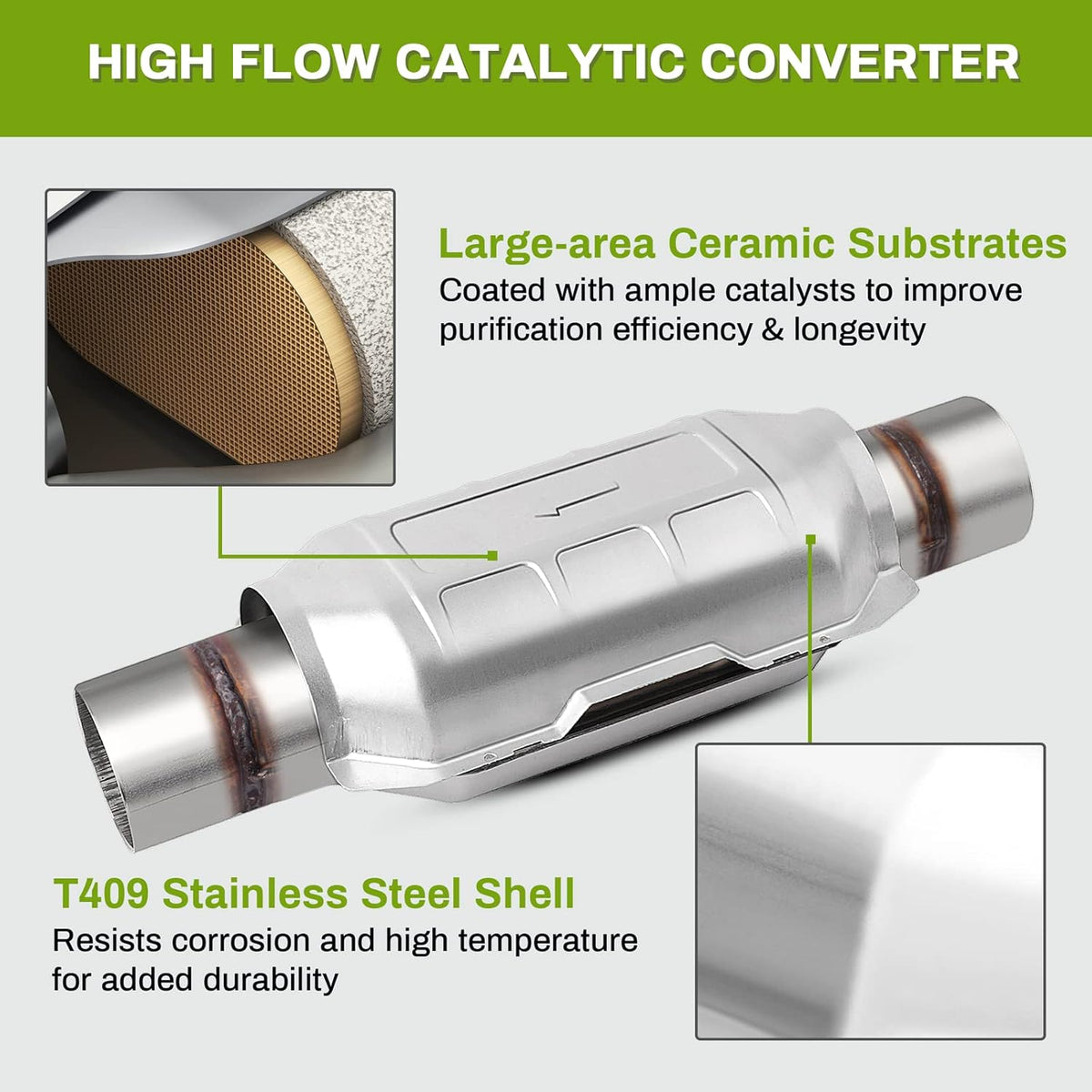 2.5 Universal Catalytic Converter Oval Body Pack of 2 T93678