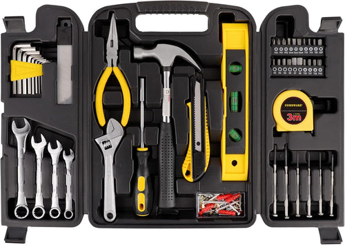 168 Piece Hand Tool Set with Plastic Toolbox Storage Case G28384