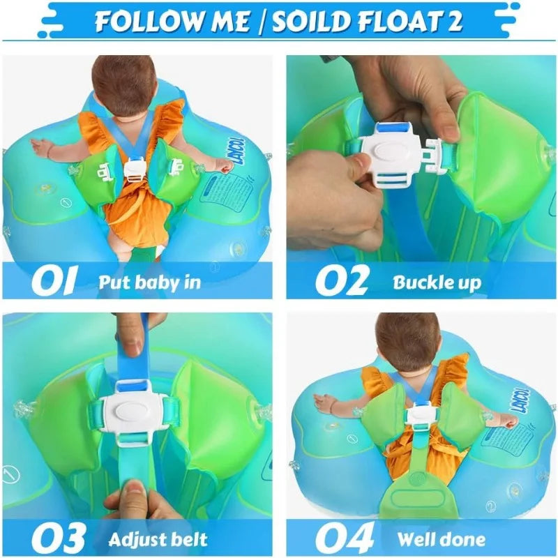 Inflatable Baby Swimming Pool Float Ring with Sun Protection Canopy D449