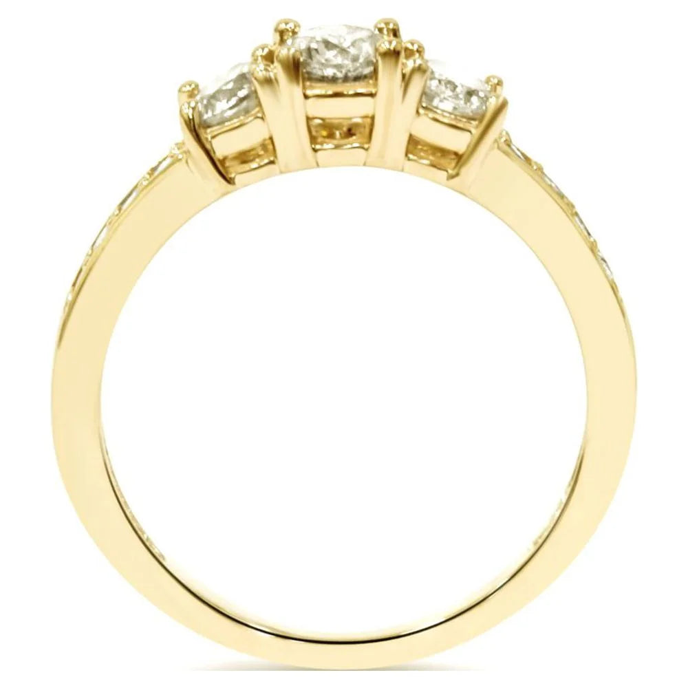 1 Ct 3-Stone Diamond Engagement Ring 10K Yellow Gold D144296