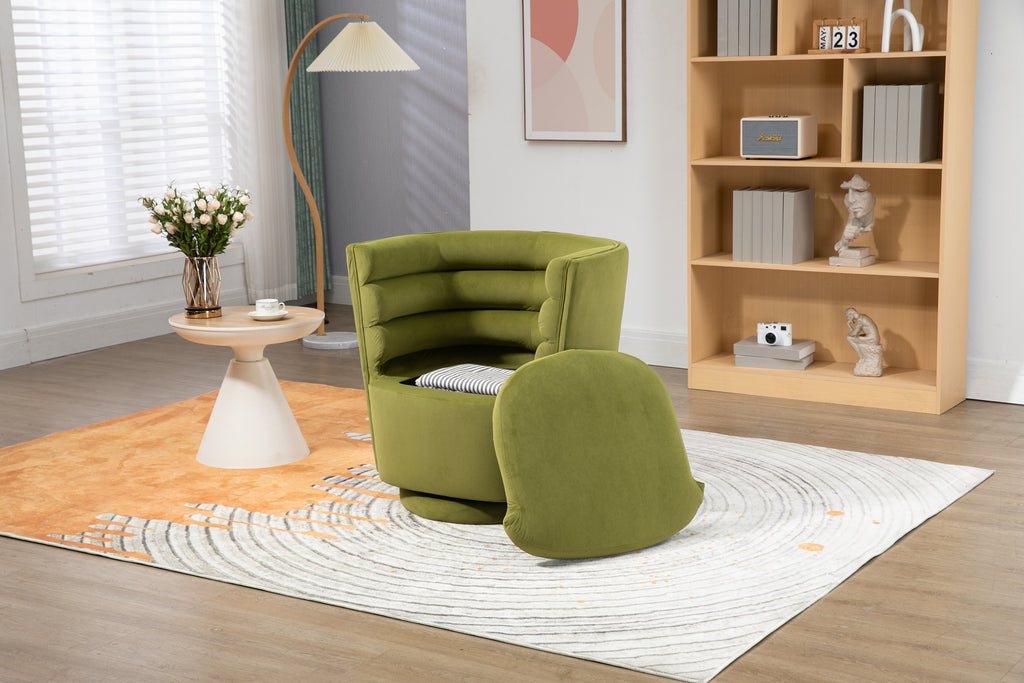 Swivel Barrel Chair with Storage J718