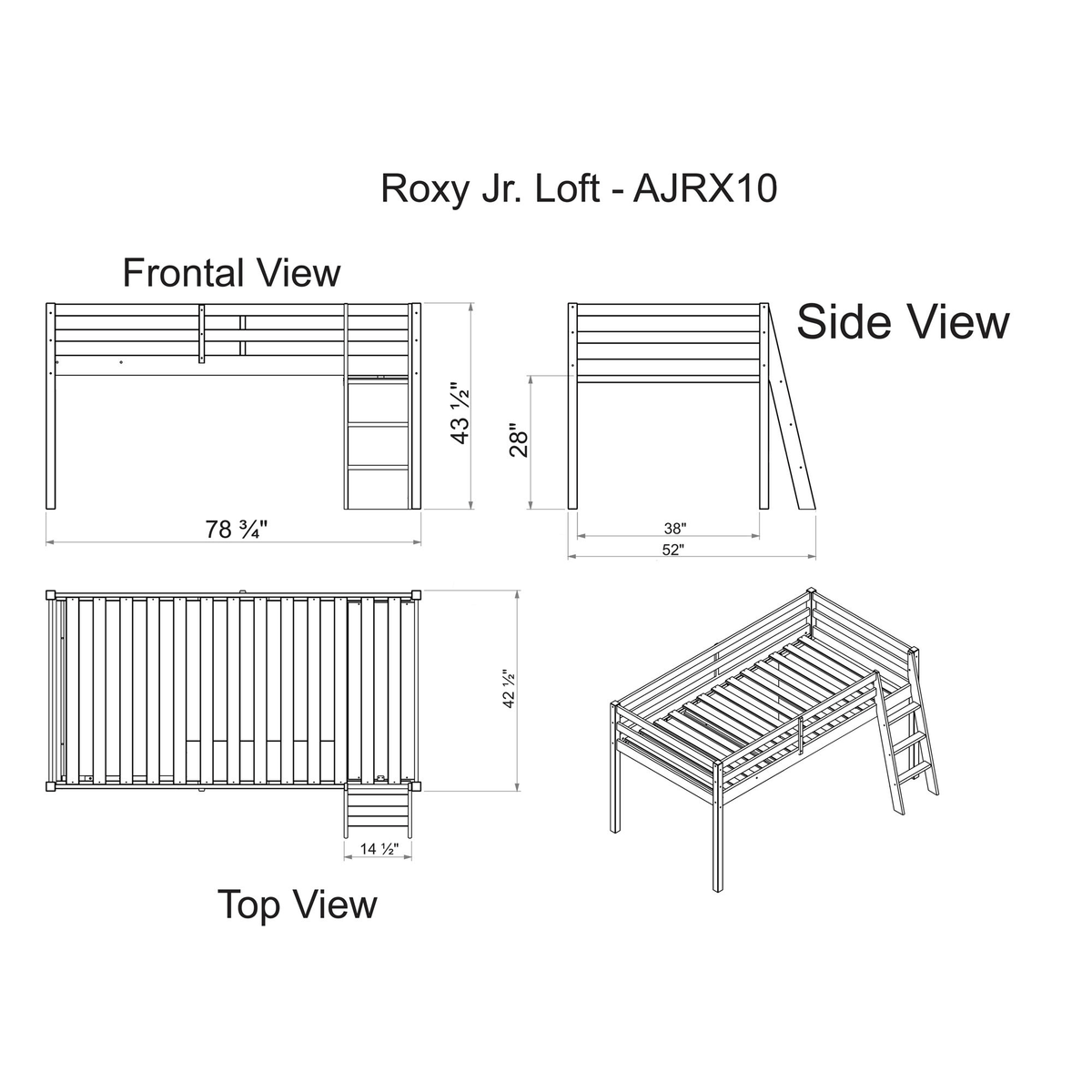 Twin Junior Loft Tent Bed H24880