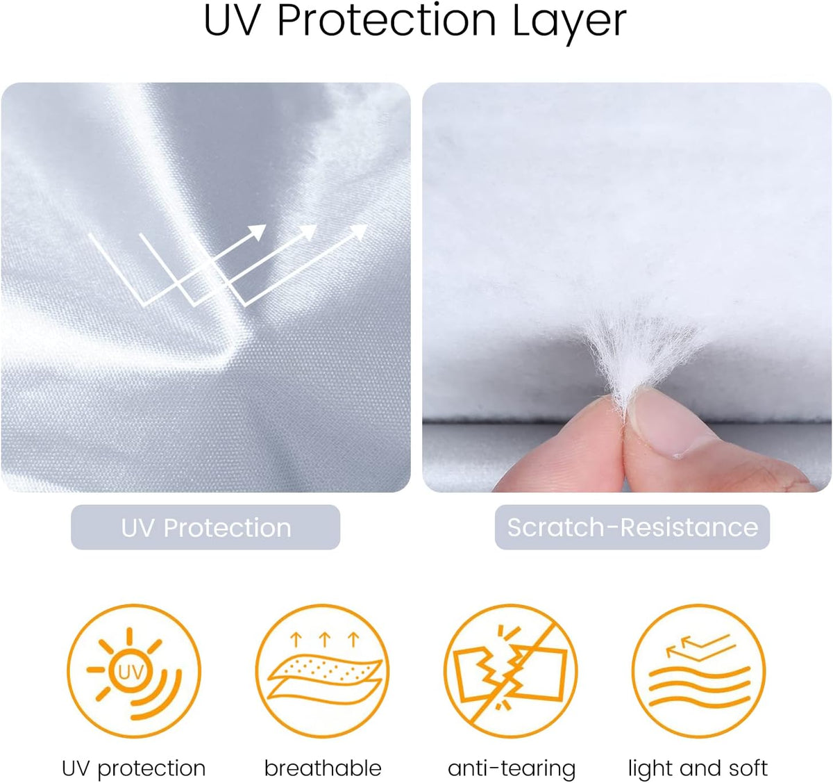 6 Layers Cotton Car Cover for Sedan Up to 177 M J679153