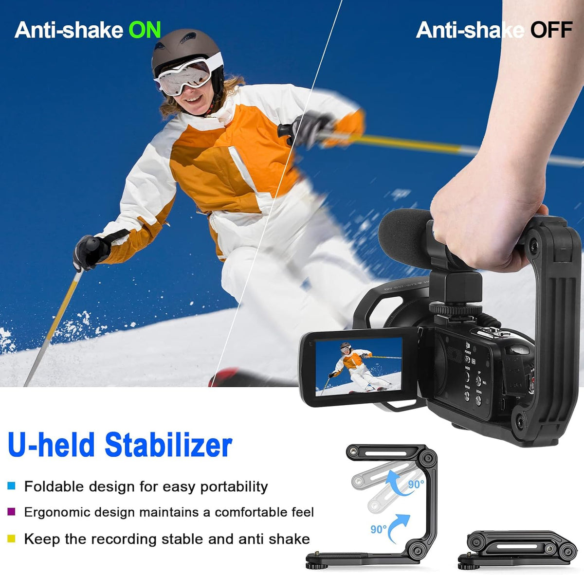 4K 60fps Digital Video Camera with 18X Manual Zoom & Autofocus D5084