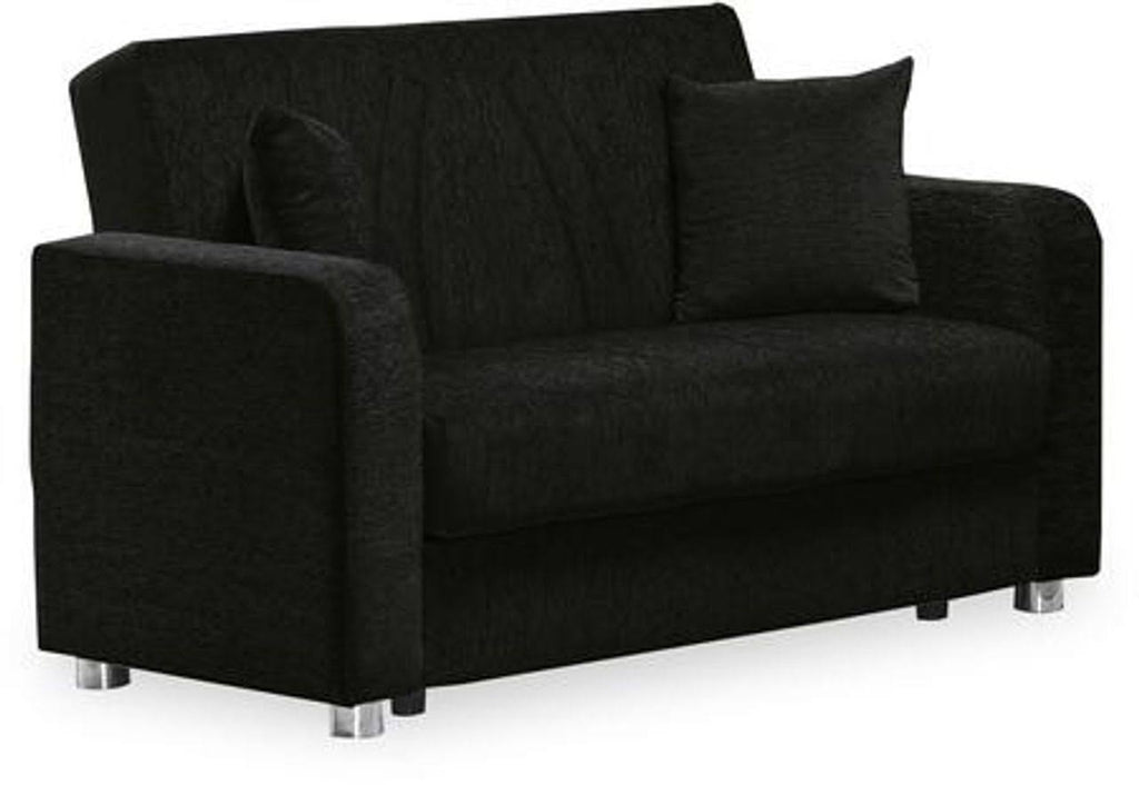 Black Chenille Loveseat U964441