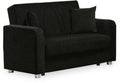 Black Chenille Loveseat U964441