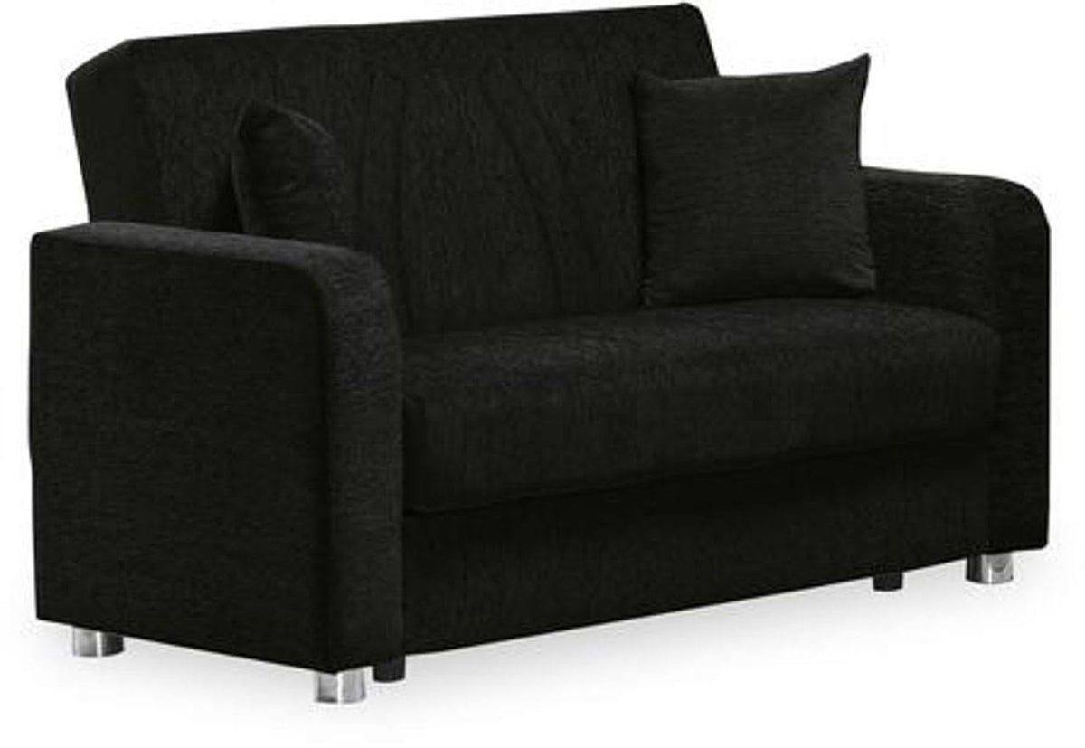 Black Chenille Loveseat U964441