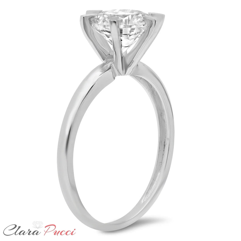 18K White Gold Solitaire Engagement Ring L39972