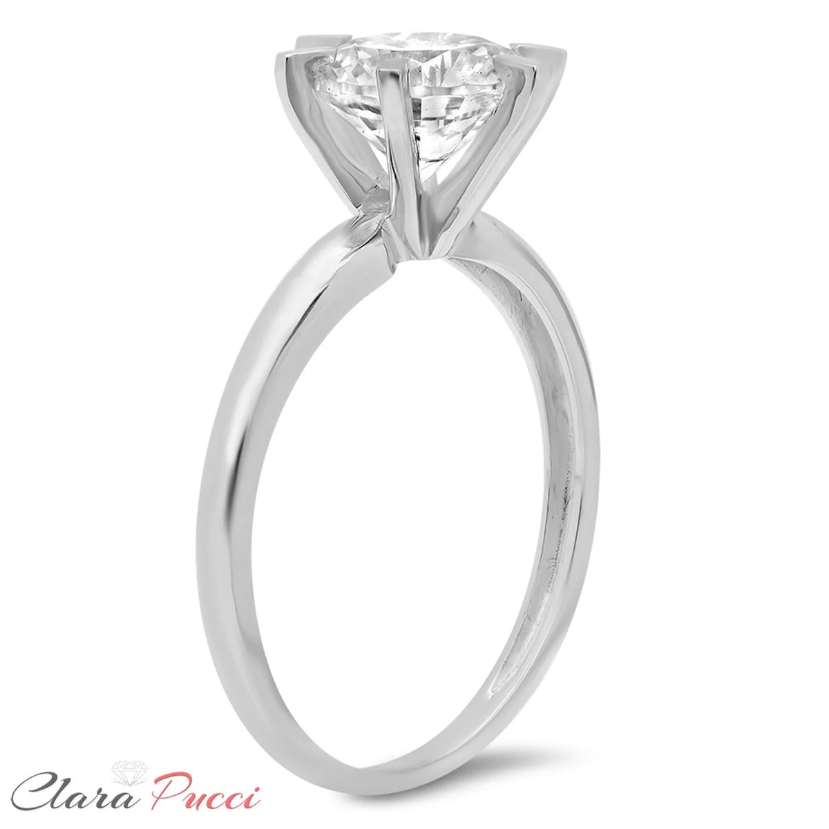 18K White Gold Solitaire Engagement Ring L39972