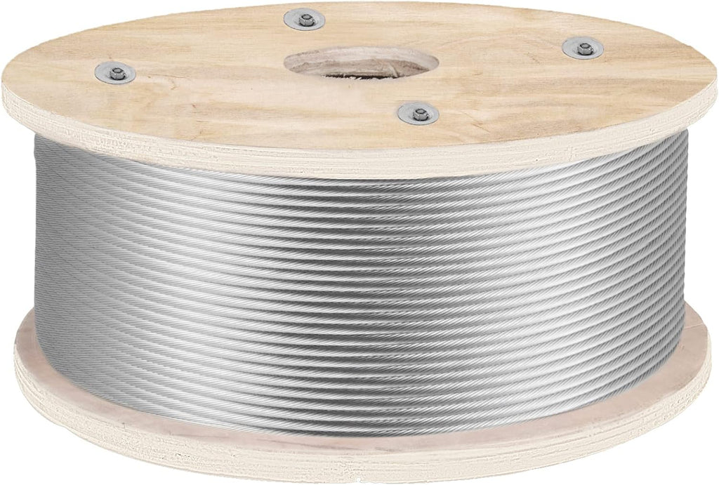 Stainless Steel Cable Railing 3/16x 500ft, Wire Rope 316 Marine Grade, Braided Aircraft Cable 1x19 Strands, Pack of 2 P6109