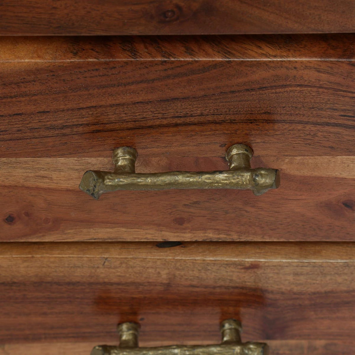 Dark Natural Acacia Wood 3 Drawer Nightstand Z76052