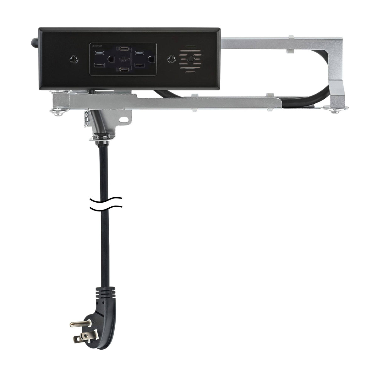 Black In-Drawer Outlet with 2 AC Outlets E2823