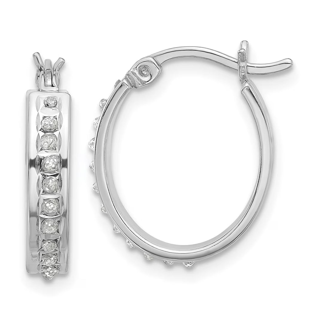 925 Sterling Silver Oval Hoop Earrings N18905