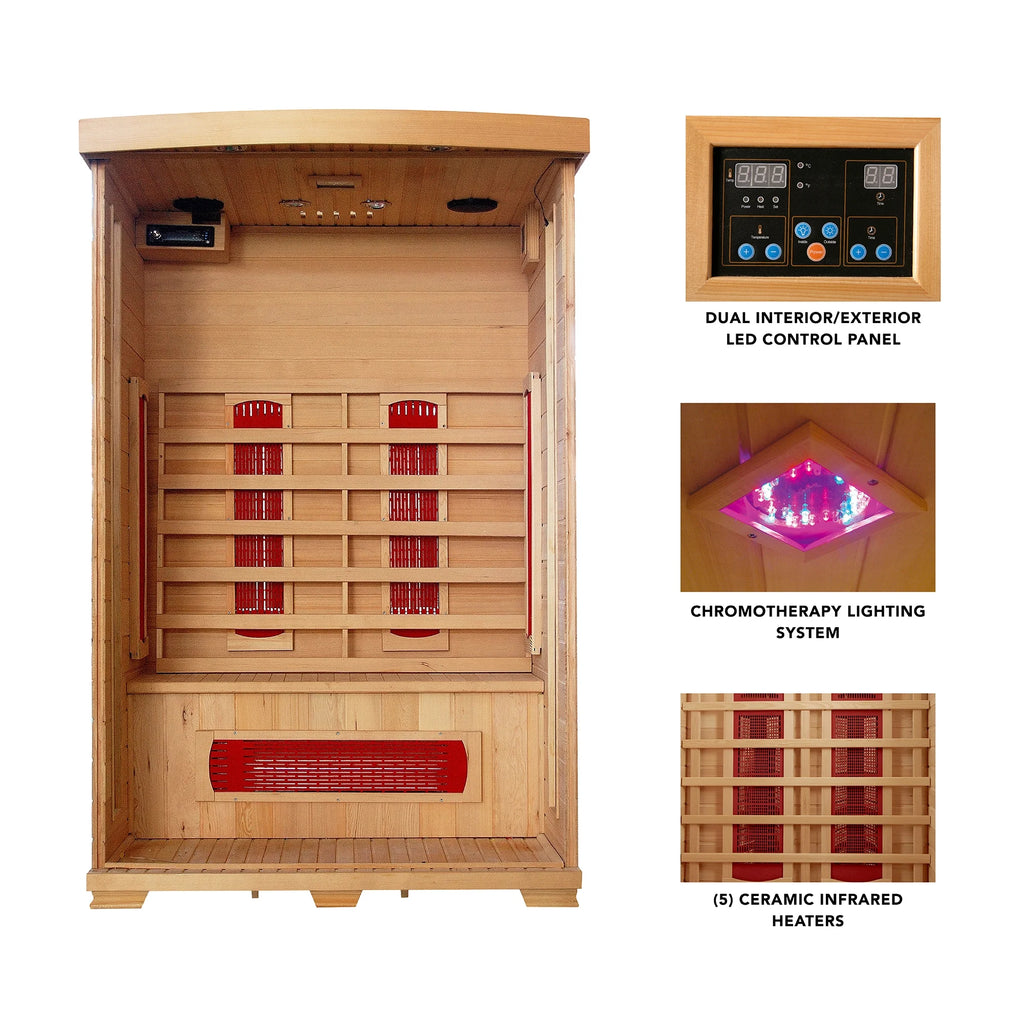 Hemlock Infrared Sauna with 5 Ceramic Heaters X78318