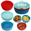 Silicone Air Fryer Liners 8.5 Inch Round 3 Pack Reusable D916977