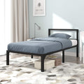 Black Twin Size Metal Bed Frame with Headboard F927
