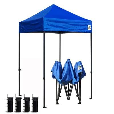 5 ft. W x 5 ft. D Steel Pop-Up Canopy Blue V513