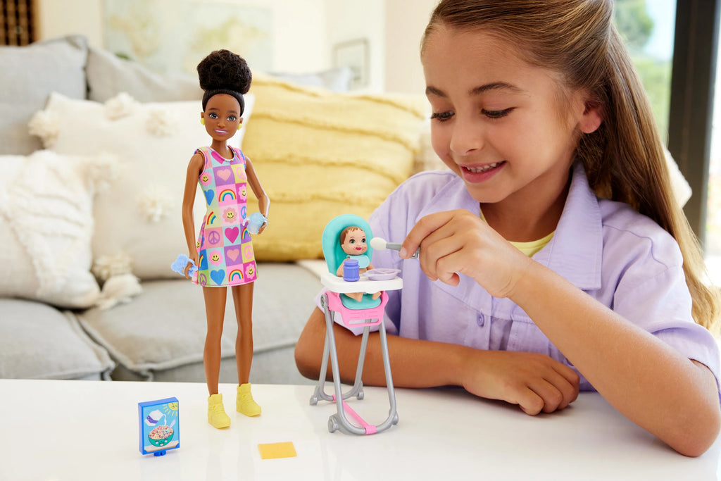 10 Piece Barbie Doll and Baby Playset M99903