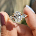 3tcw Oval Moissanite Three Stone Engagement Ring Z933