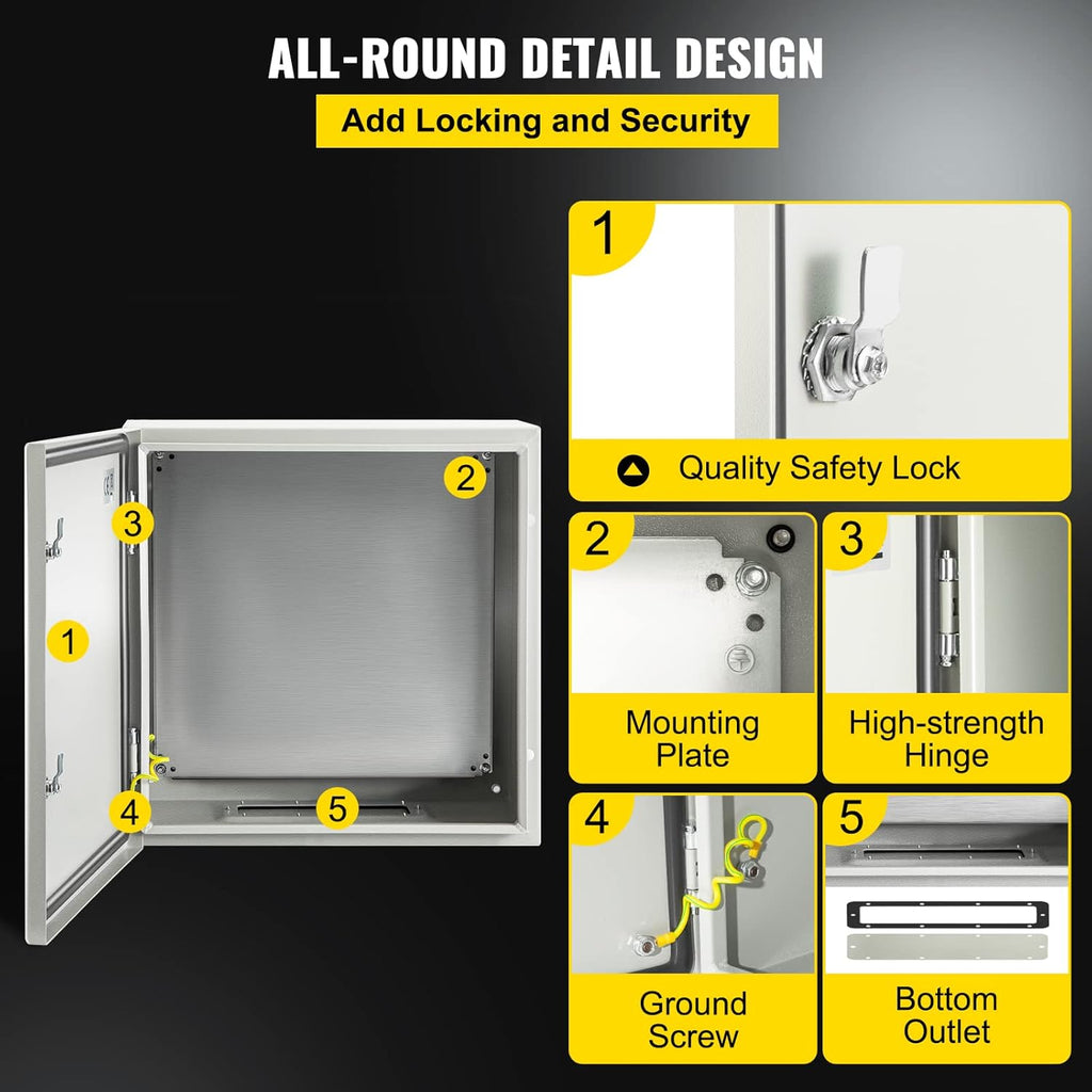 24 x 24 x 12'' NEMA 4X Steel Electrical Box with Mounting Plate N256