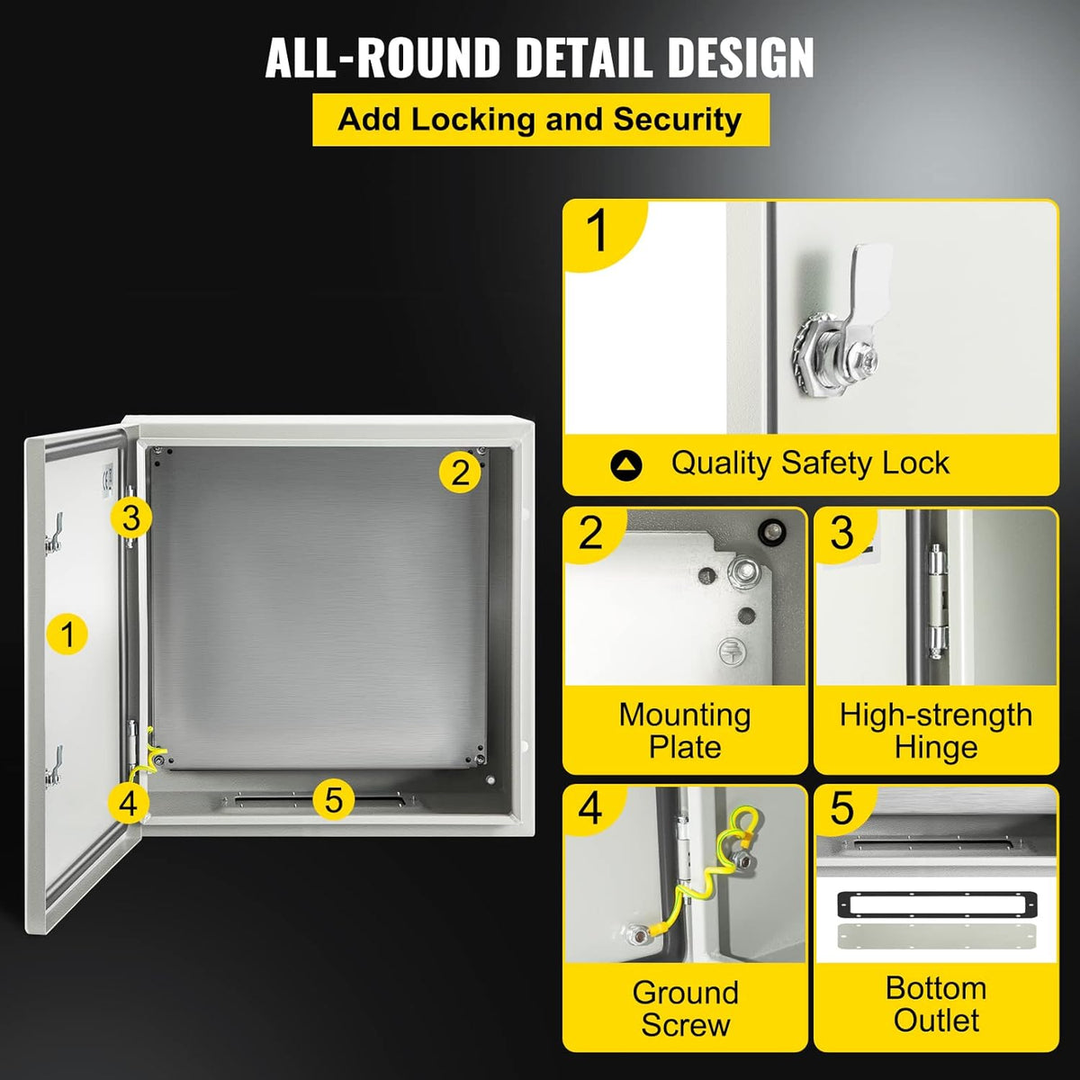 24 x 24 x 12'' NEMA 4X Steel Electrical Box with Mounting Plate N256