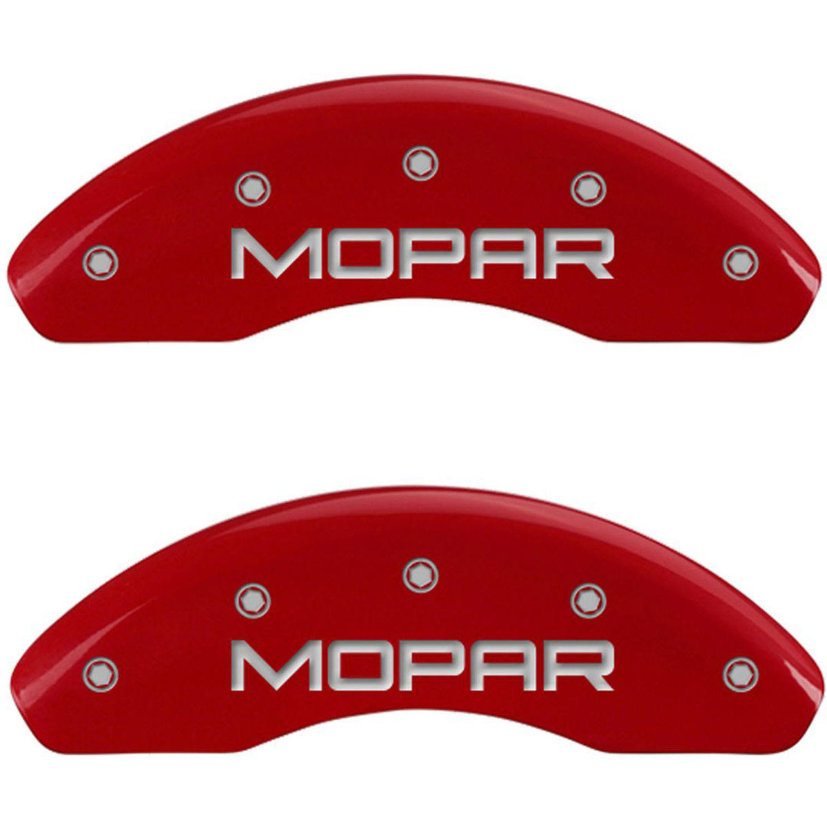 4 Caliper Covers Red Finish Silver G3752