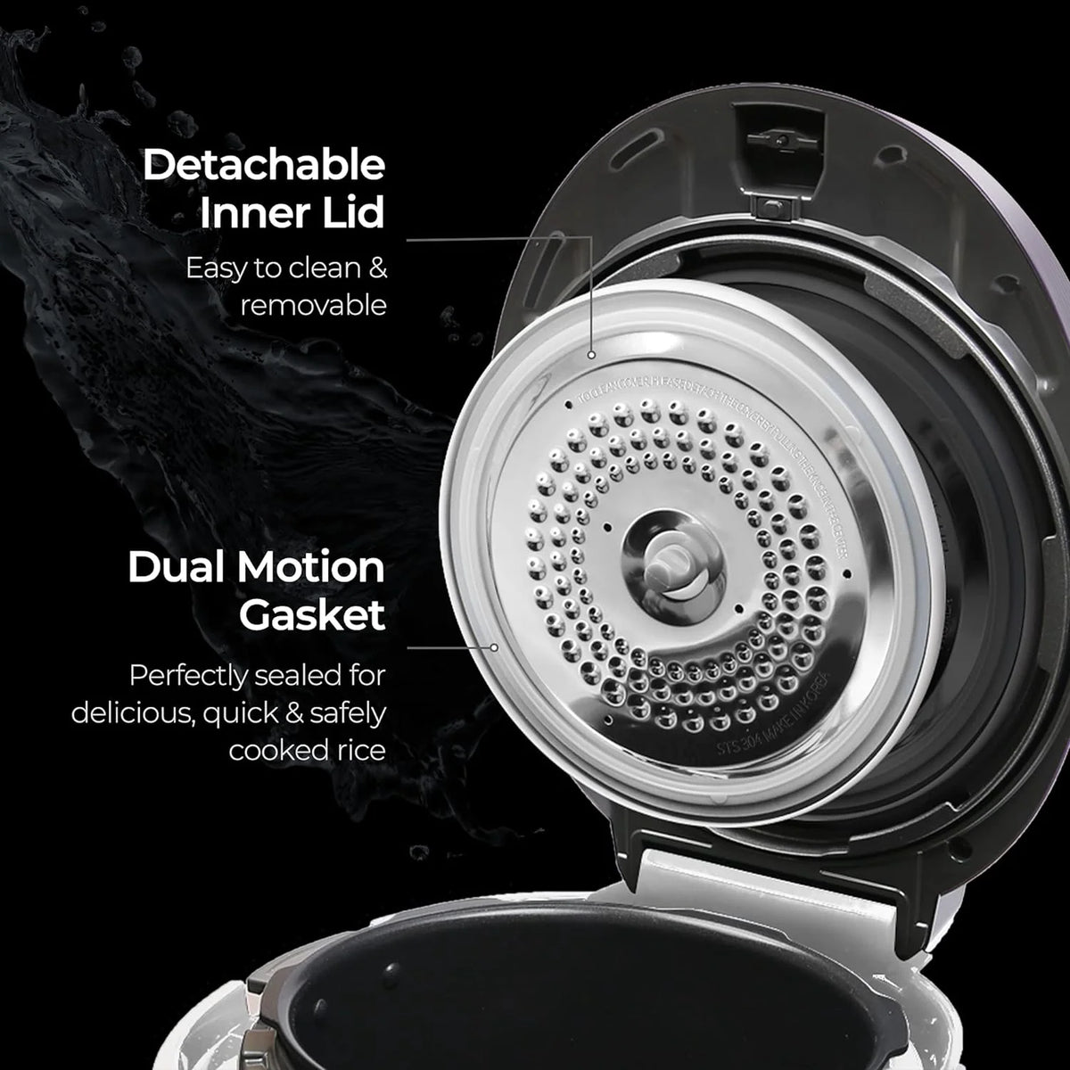 White Electric Pressure Rice Cooker D3716