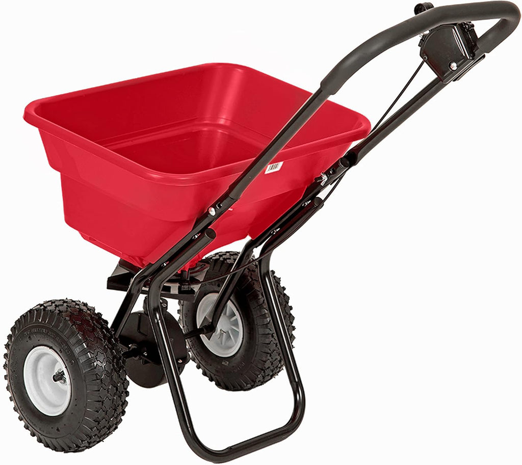 80 LBS Walk Behind Broadcast Spreader with Pneumatic Tires I668
