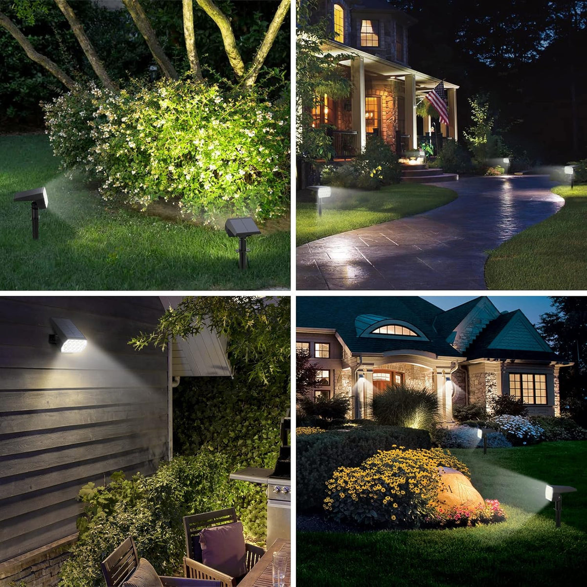 6 Pack 52 LED 3 Modes IP65 Waterproof Solar Spot Lights B3202