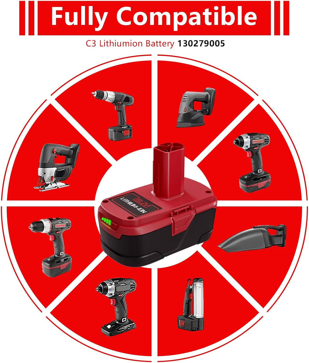 7.0Ah Replacement Battery for Craftsman 19.2 Volt Lithium ion C3, 2Packs I18287