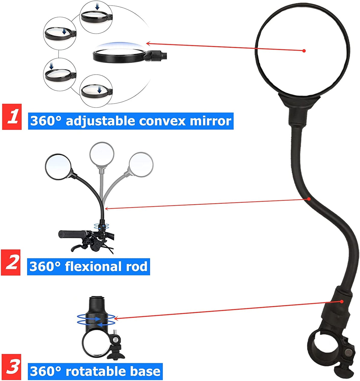 Acrylic Convex Round Bike Rearview Mirror V532887