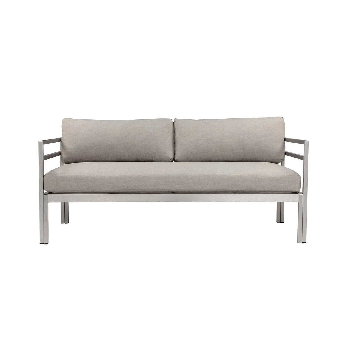 Gray Aluminum Frame Outdoor Sofa with Fabric Cushions A719295