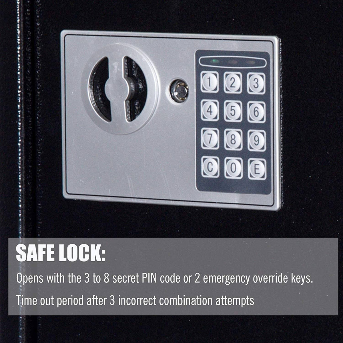 Black Steel Wall Mount Lockable Key Organizer Storage Cabinet V62725