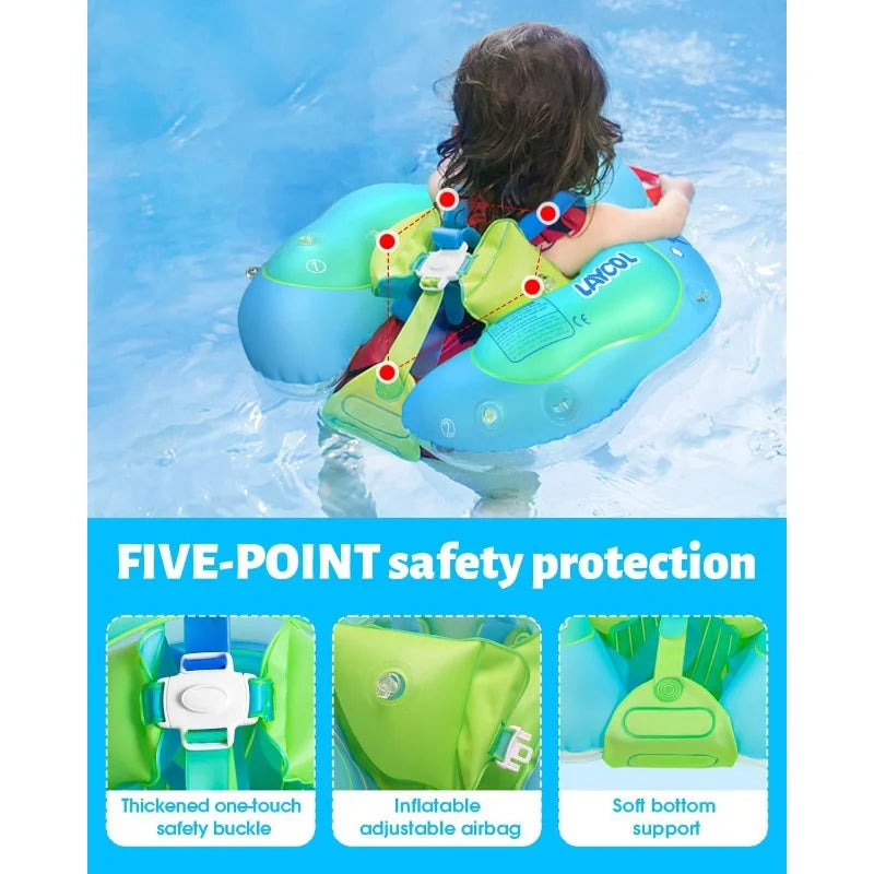 Inflatable Baby Swimming Pool Float Ring with Sun Protection Canopy D449