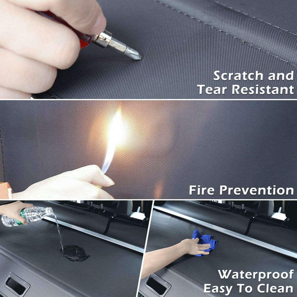 Retractable Trunk Cargo Cover Waterproof Pack of 2 Q67061