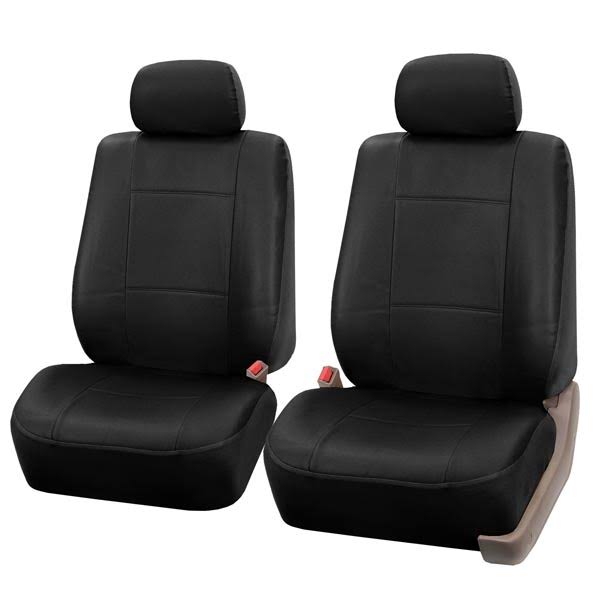 Black Faux Leather Full Set Seat Covers L79257