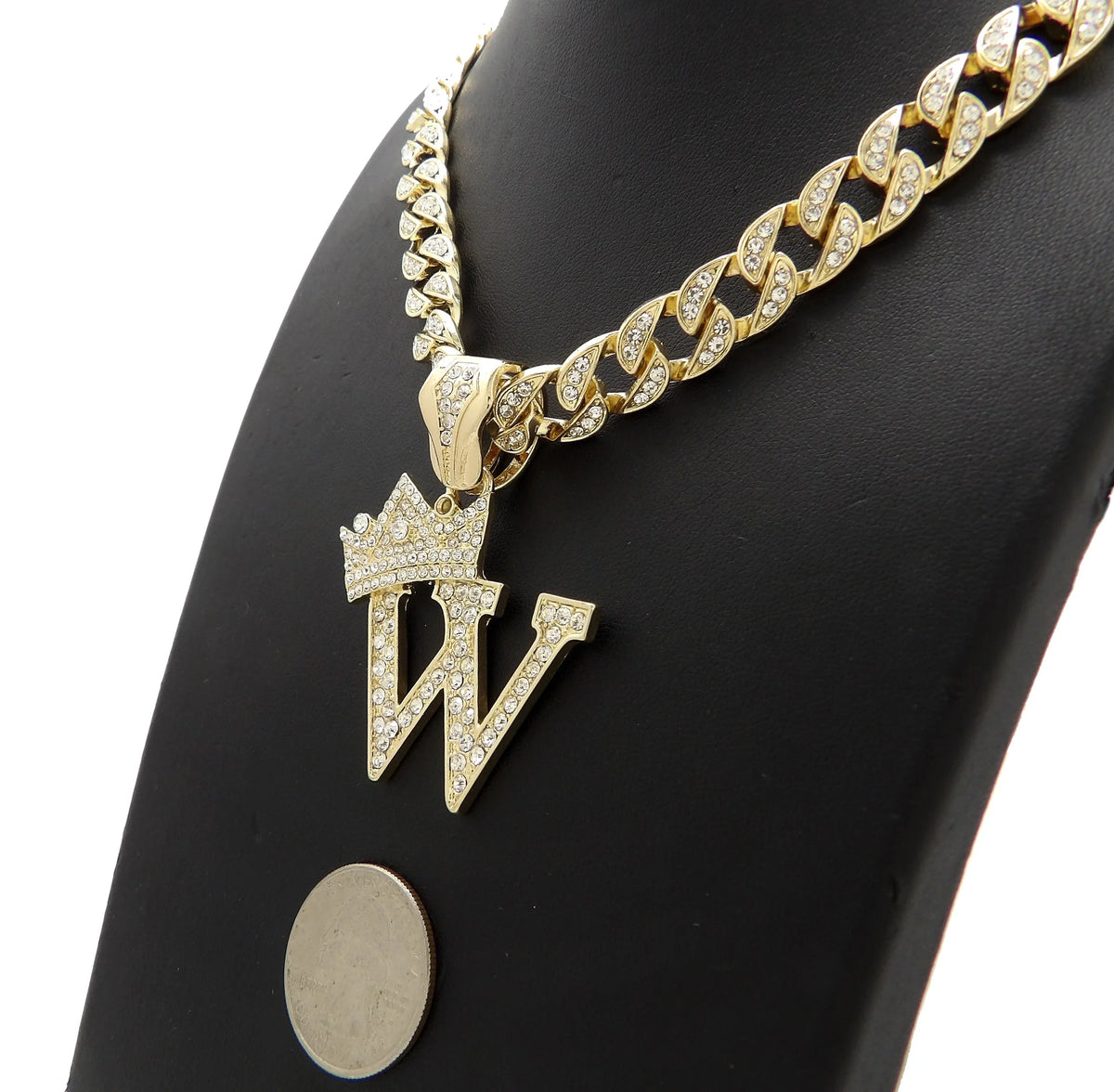 Gold Cuban Chain Necklace with Pendant Y984