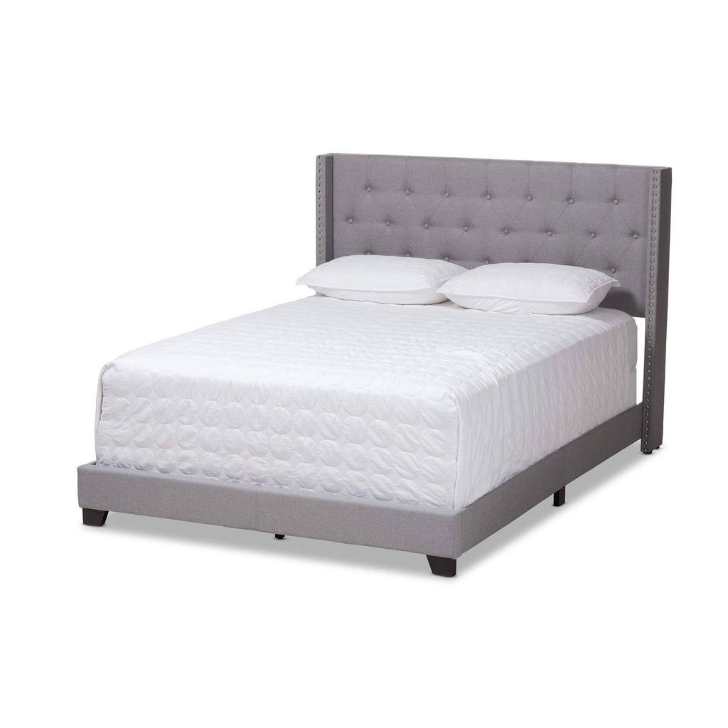 Queen Light Grey Bed T7837
