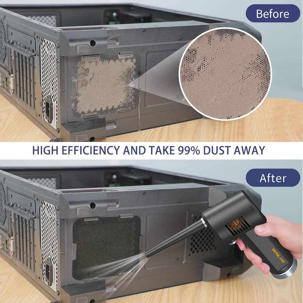 Compressed Air Duster, 33000 RPM Electric Air Can, 6000mAh Rechargeable Battery K4424