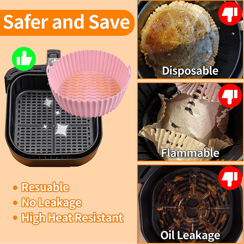 Silicone Air Fryer Liners 8.5 Inch Round 3 Pack Reusable D916977