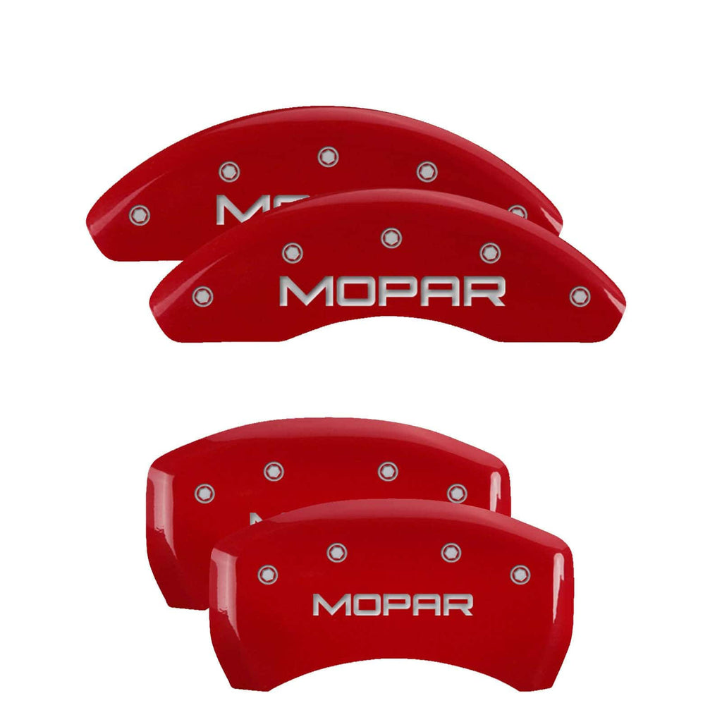 4 Caliper Covers Red Finish Silver G3752