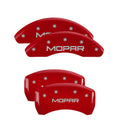 4 Caliper Covers Red Finish Silver G3752
