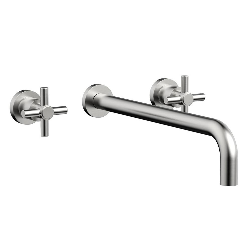 Satin White Wall Mount Lavatory Set E123