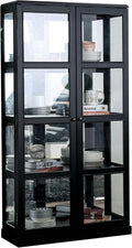 Black Wooden Curio Cabinet with Two Glass Doors and Four Shelves Q289