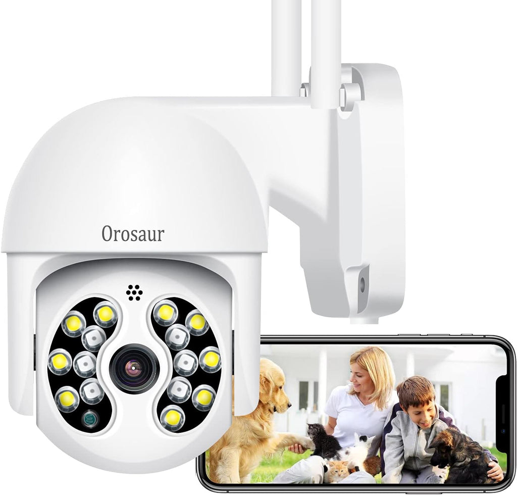 3MP PTZ Outdoor Security Camera with WiFi, 360° View, 1080P HD, IP66 Weatherproof, 2-Way Audio, Color Night Vision R40606