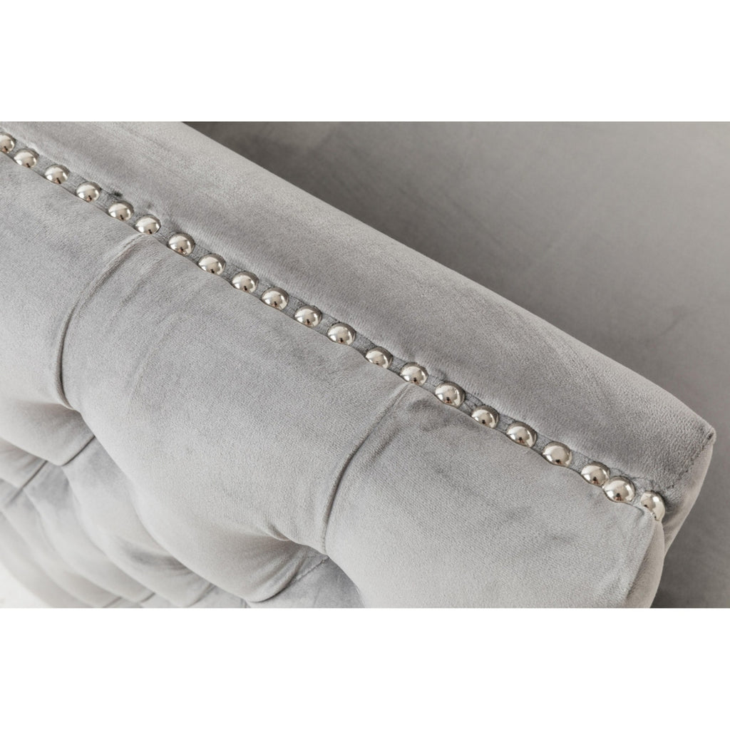 Gray Velvet Sofa Armchair with 1 Pillow S805