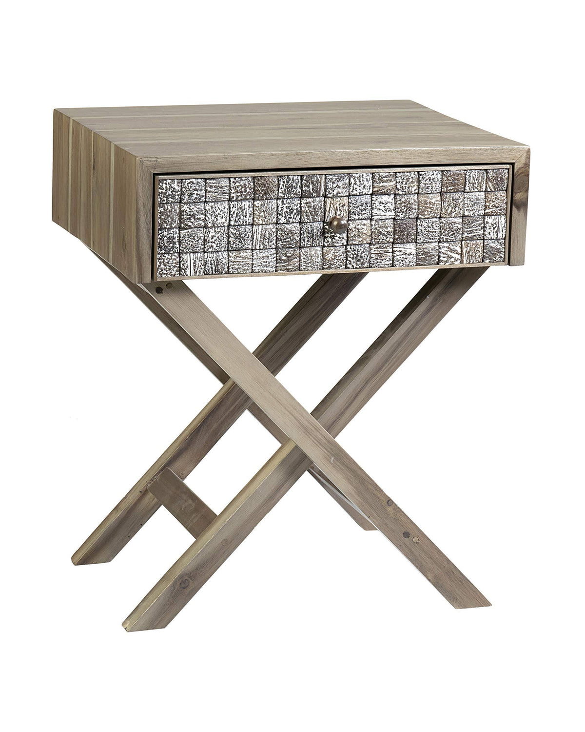 Grey Wash Acacia Side Table V60640