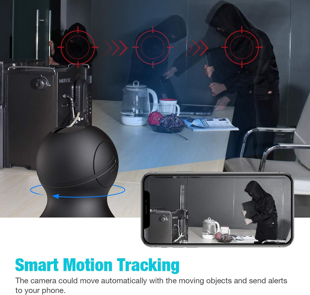 2K WiFi Pet Camera with Night Vision, Pan Tilt Zoom, Pack of 2 D286